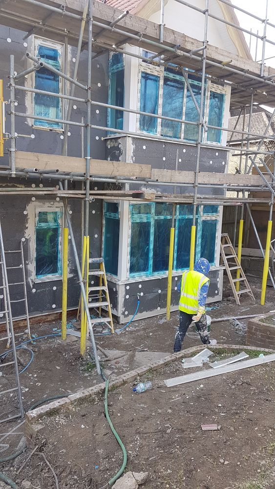 Large property prepared for an external render system